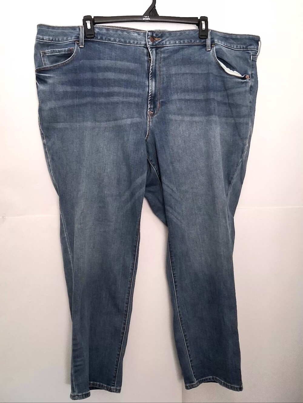 OLD NAVY Plus Women's Mid Rise Power Slim Straight Leg Blue Jeans Plus Size 28